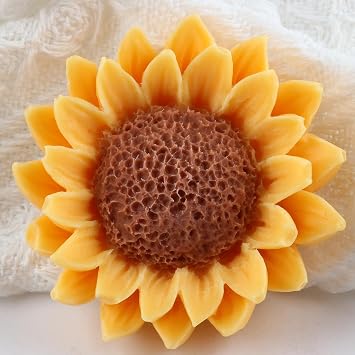 XIAOSHUI Sunflower Silicone Molds Sunflower Candle Mold Flower Resin Casting Mold for Candle Home Decorate Aromatherapy Gypsum Candles Clay Craft