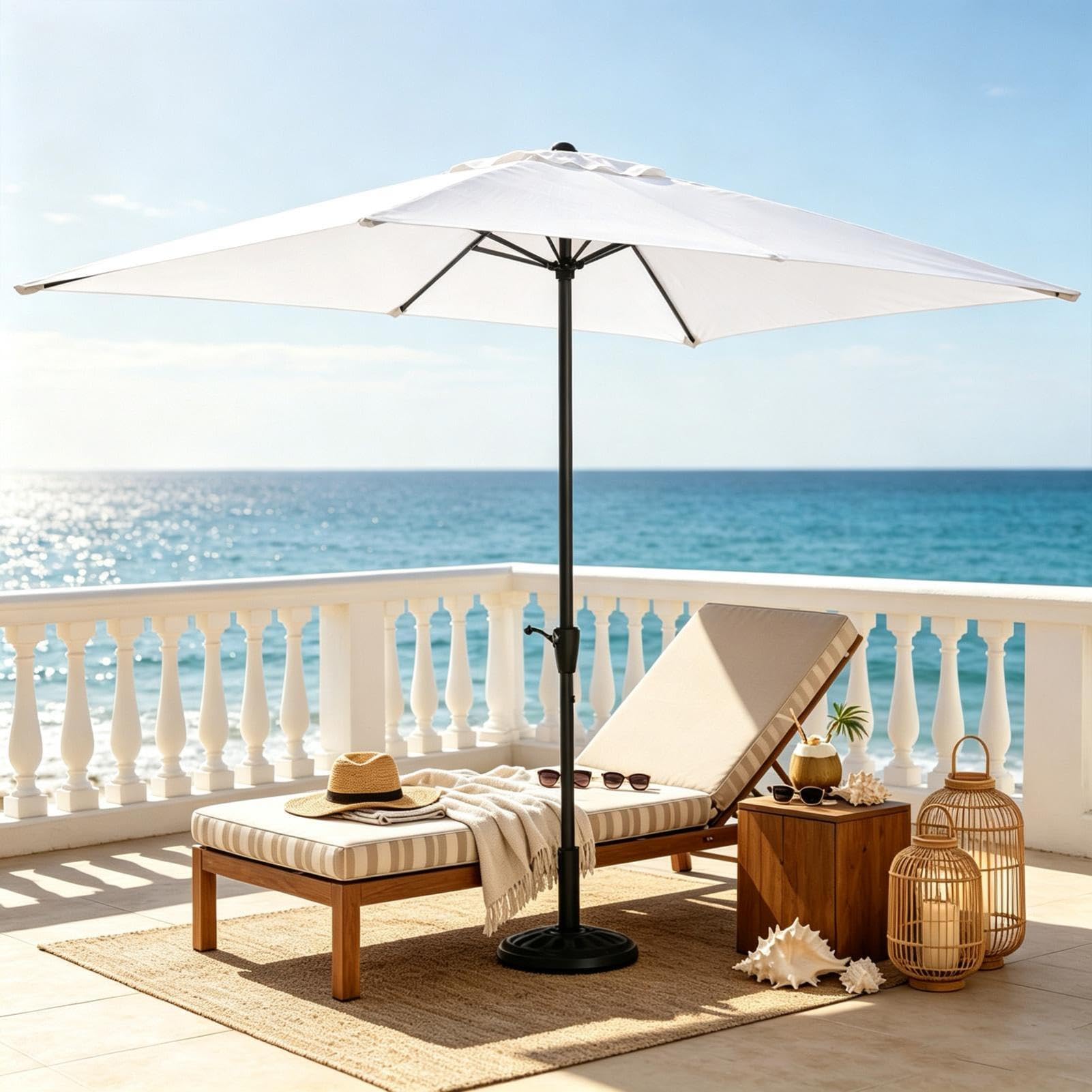 Ombrellone rettangolare per terrazza, 200 x 300 cm, resistente ai raggi UV, rettangolare | Copertura di ricambio per terrazza, ponte, mercato, baia, barbecue, parchi, picnic, cortile, estate, sport,
