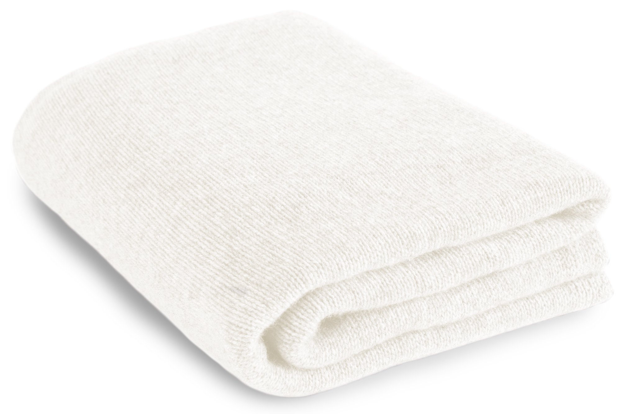 Love Cashmere Soft 100% Cashmere Sofa Throw Blanket - White - made in Scotland RRP £400