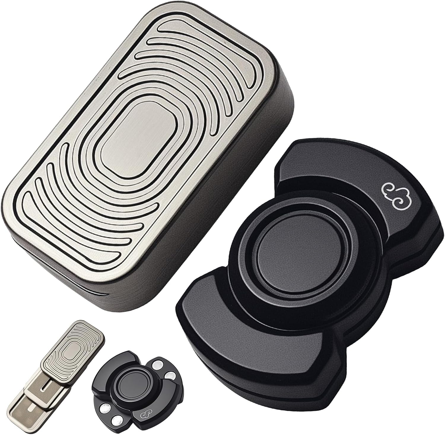 2 Pcs Fidget Toys Adults Set, Metal Fidget Slider, Decompression Metal Cool Figette Spinners Toys，Gadgets Office Stress Relief Sensory Items