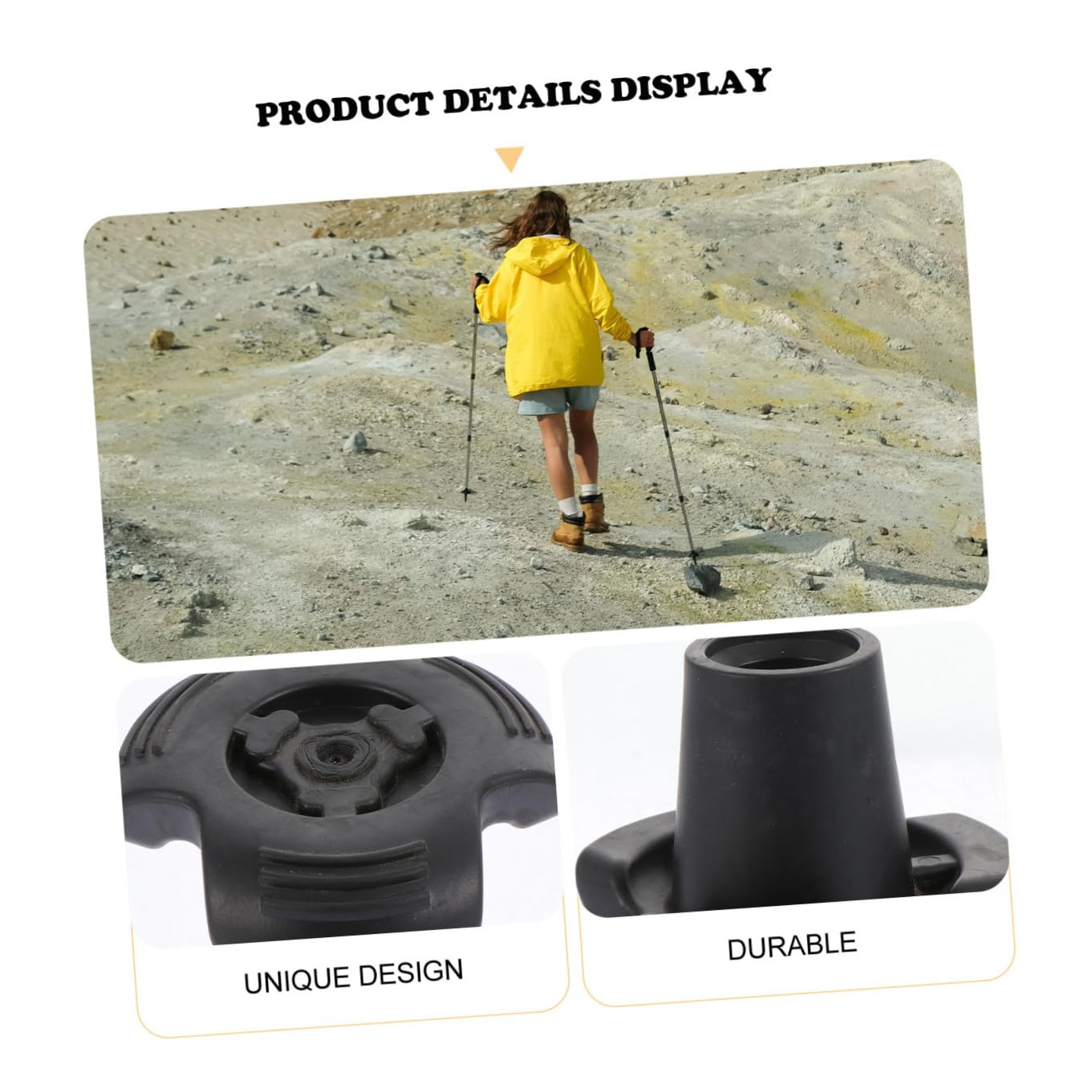 Gatuida 8 punte per bastoni da passeggio - Copripiedi antiscivolo per bastoni da trekking, estremità in gomma per bastoni da trekking - Accessori per bastoni da passeggio per escursionismo,