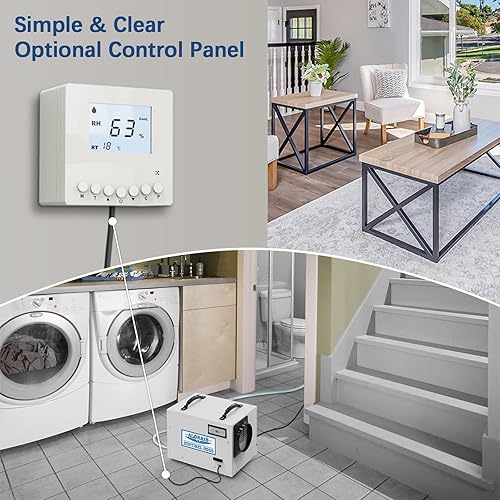 Miniatura 3 de ALORAIR Deshumidificador comercial de 120 pintas para espacios de arrastre y sótanos con manguera de drenaje, deshumidificadores compactos para