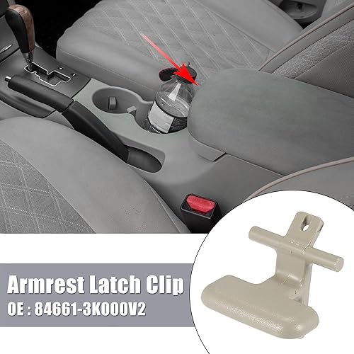 Miniatura 2 de X AUTOHAUX 1 par superior inferior consola central apoyabrazos clip para Hyundai Sonata 2009-2010 84661-3K000V2 84662-3K000V2 Beige