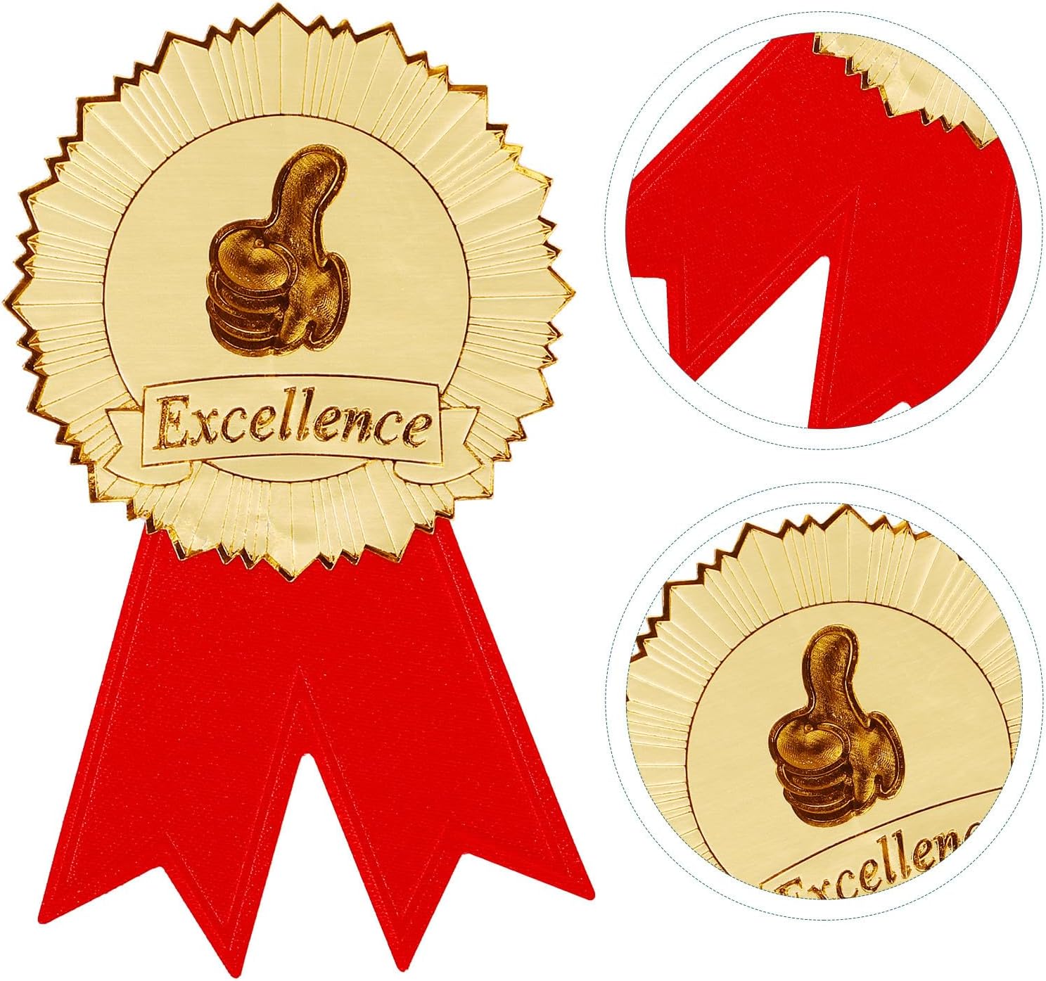 Creative Diploma Medals Stickers Set with 36 Gold Embossed Seals and 36 Red Ribbon Stickers Self-Adhesive Certificate Seal for Graduation Awards and HonorsNO.2997