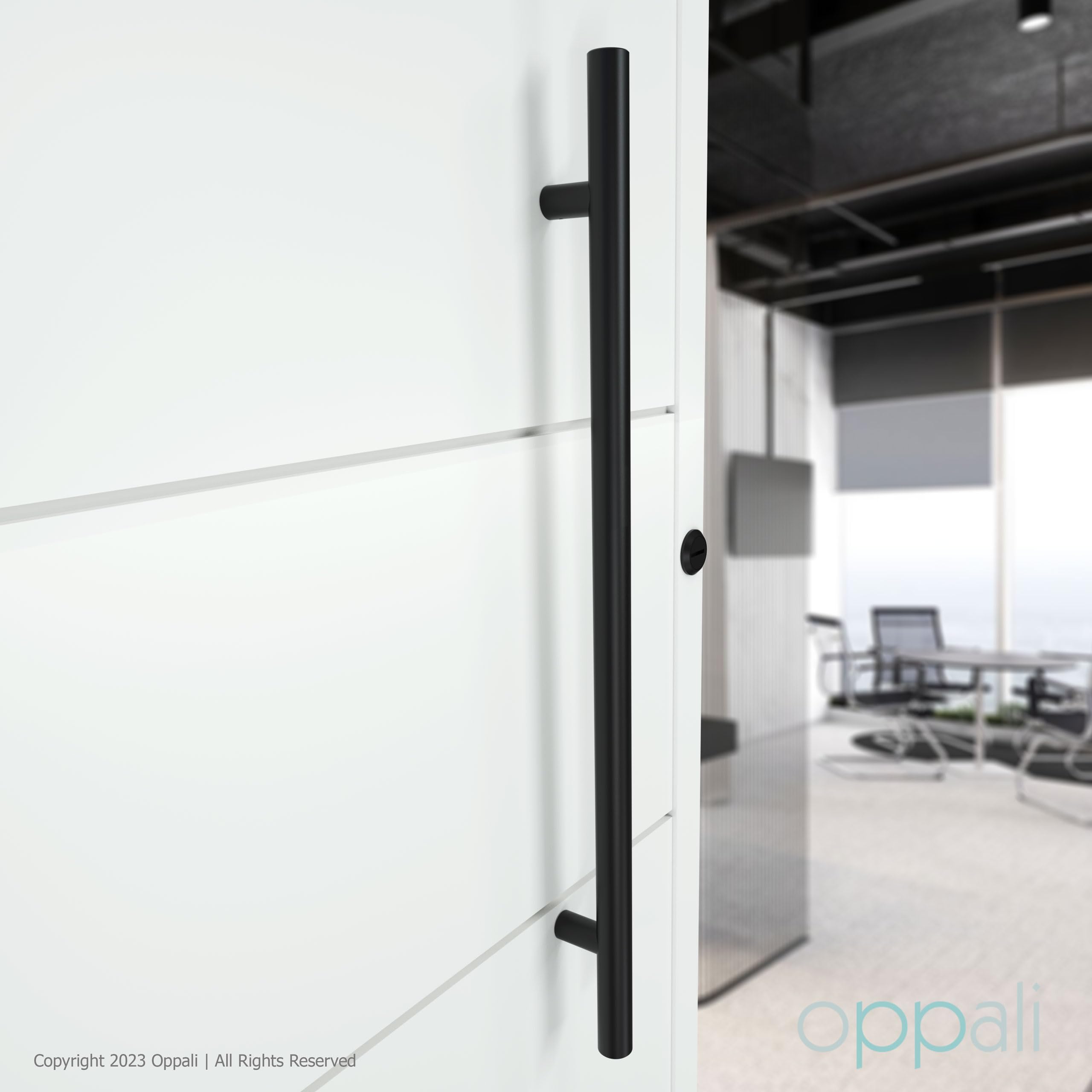 Noir Acier Inoxydable 304 Matériau de haute qualité Poignée de porte d'entrée | Diamètre de la poignée 30mm | Rond T-Bar | 40cm Longueur Totale