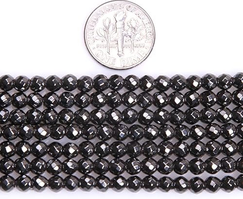 Miniatura 33 de JOE FOREMAN Cuentas sueltas semipreciosas redondas de hemaita negra natural de 0.079 pulgadas para hacer joyas, 15 pulgadas, hilo de cuentas hecho a