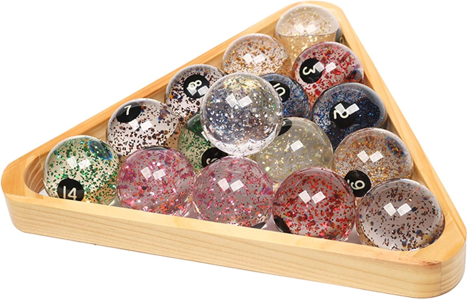 Pool Balls, Complete Set Sparkling Crystal Billiard Balls