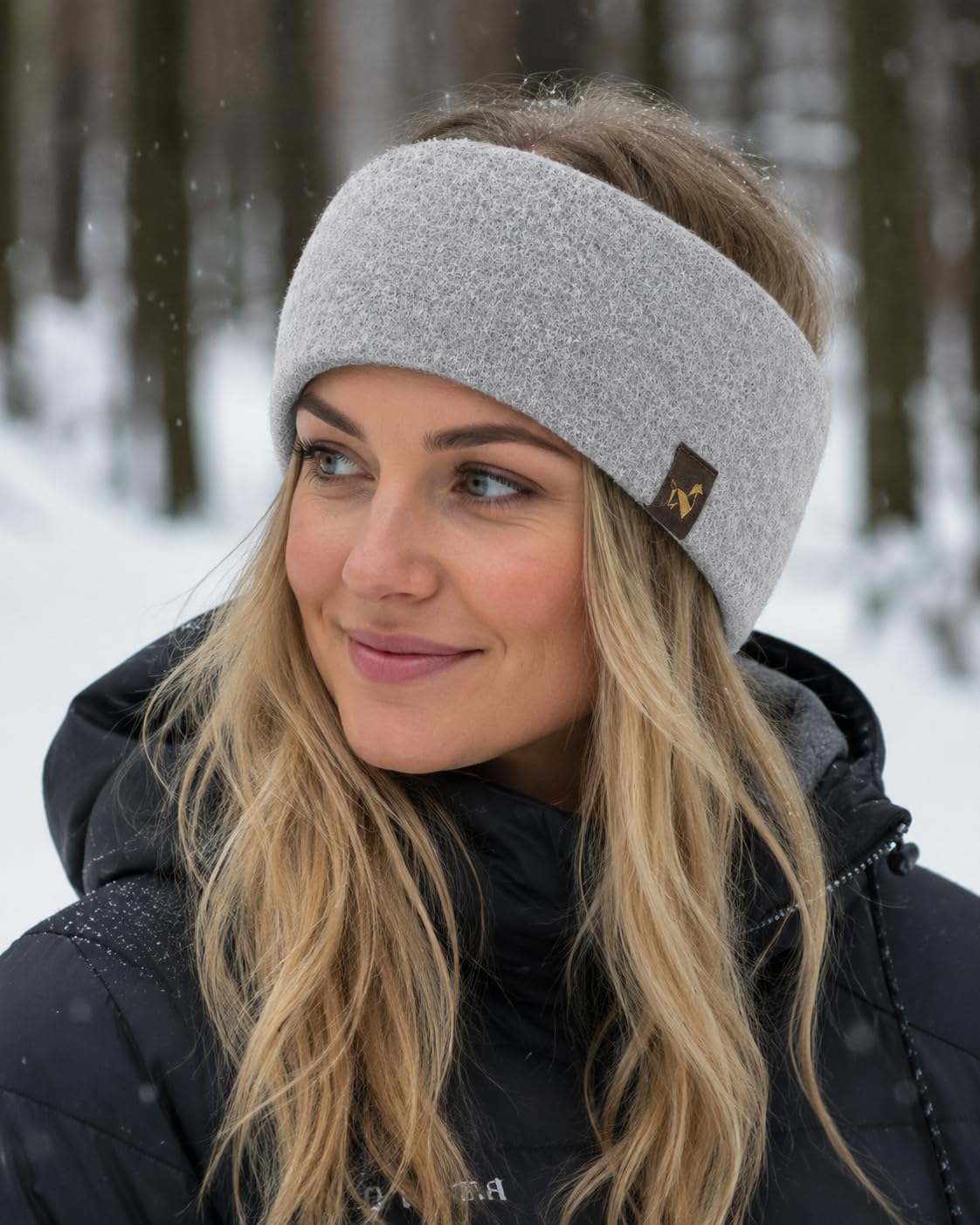 Stirnband aus 97% Alpaka – gewalkt, warm & windfest – elastisch – temperaturregulierend & atmungsaktiv – Winter-Stirnband für Damen & Herren, ideal für Outdoor Aktivitäten & Sport (hellgrau)