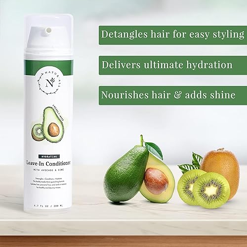 Miniatura 4 de NaturAll Acondicionador hidratante de aguacate sin enjuague para cabello seco, rizado, enrollado, natural, 100% natural, sin silicona, libre de
