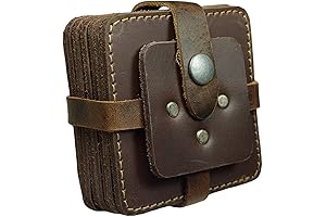 [Pre-Black Friday Deal] Hide & Drink, Rustic Square Leather Coasters with Holder