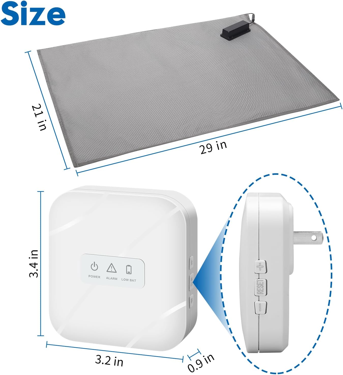 briidea Wireless Floor Alarm Mats for Remote Monitoring of Elderly, Sleepwalkers, Helping You Care for Your Loved Ones, Ensuring You Have Restful Nights, Floor mat Size 21" x 29"