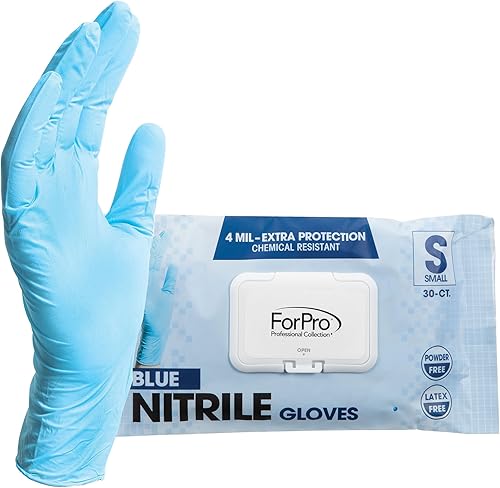 Miniatura 70 de ForPro Professional Collection Guantes desechables de nitrilo resistentes a productos químicos, sin polvo, sin látex, no estériles, seguros