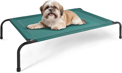 Miniatura 9 de FluffyDream Cama elevada de enfriamiento para perro, camas portátiles elevadas para perros, patas antideslizantes, cama hamaca portátil y duradera