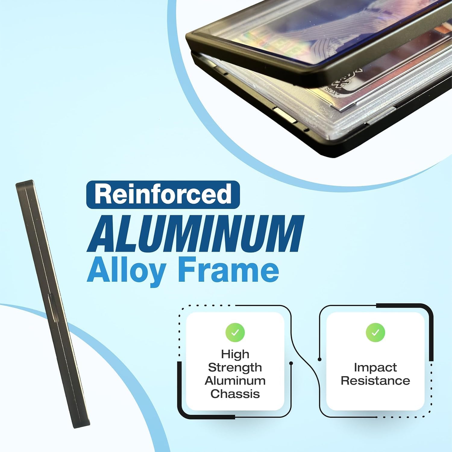 PSA Slab Shell Case Graded Card Guard PSA, TAG & CGC Metal Magnetic UV Protection Glass Display Bumper Box Protector (3PC (Royal Blue, Purple, Red))