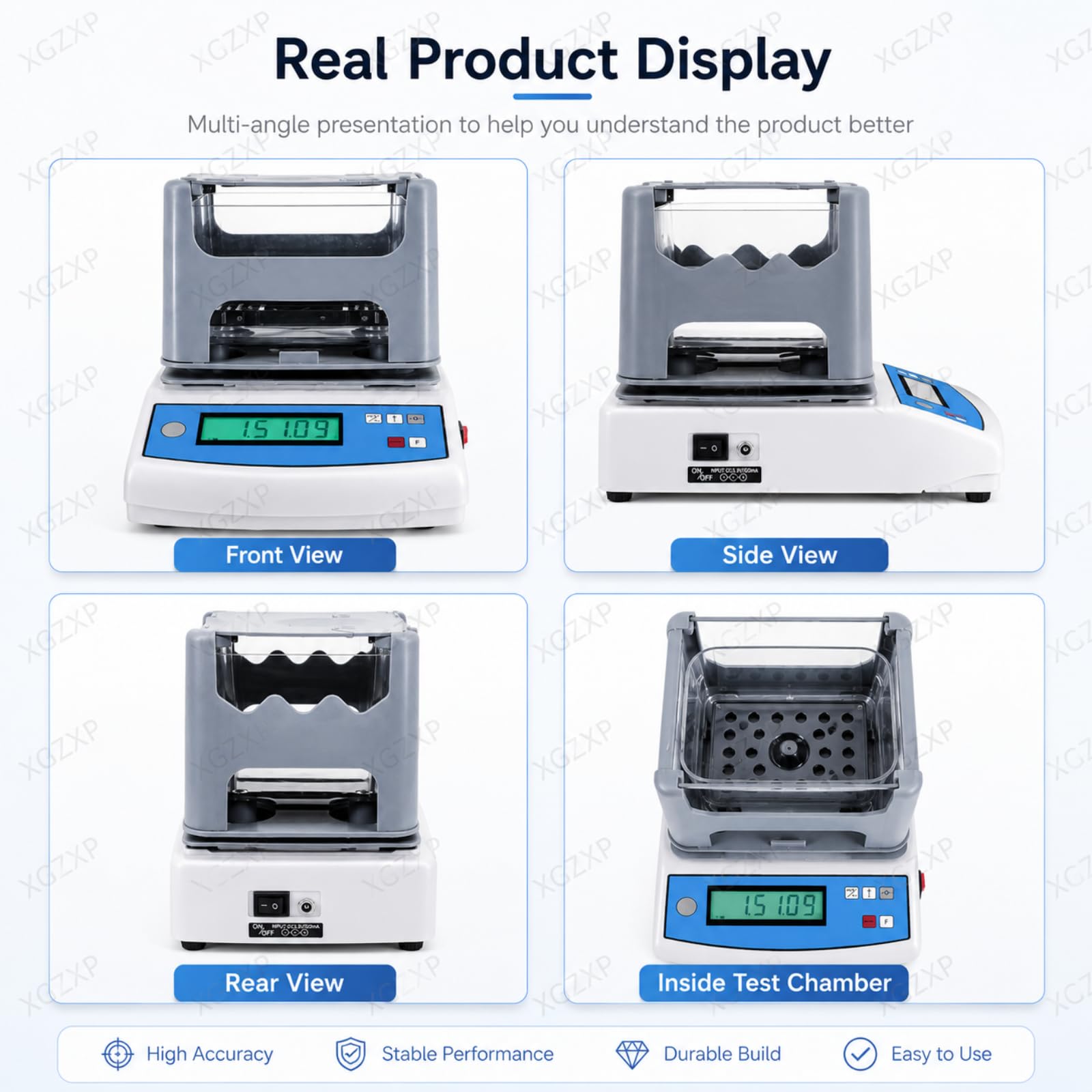 Densímetro Digital De Sólidos De Alta Precisión, Medidor Electrónico Digital De Pureza De Oro con Pantalla LCD, Medición Rápida En 10 Segundos, para Equipos De Laboratorio 300a
