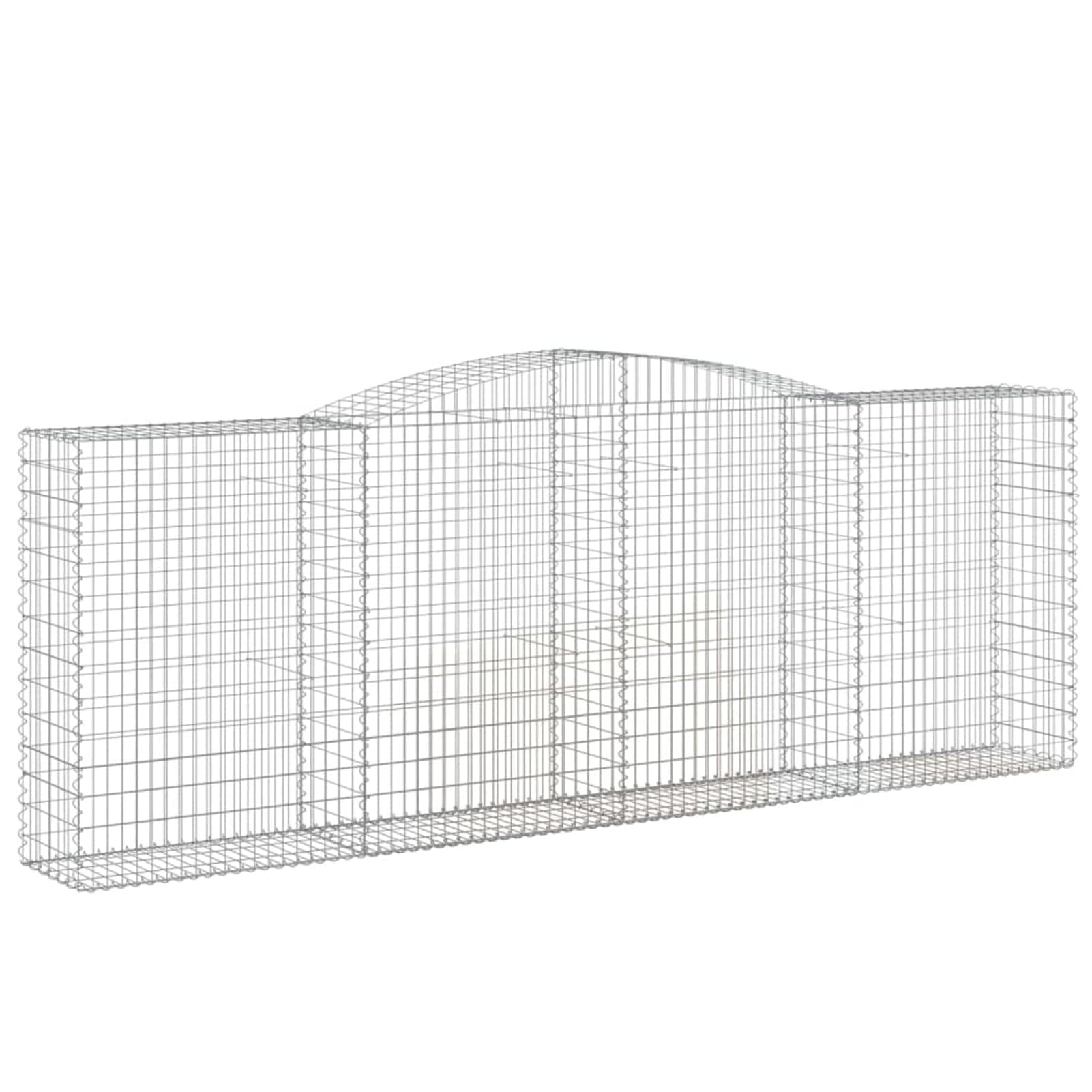 Gabionen 9er Set Hochbogen 400x50x160cm Verzinkt