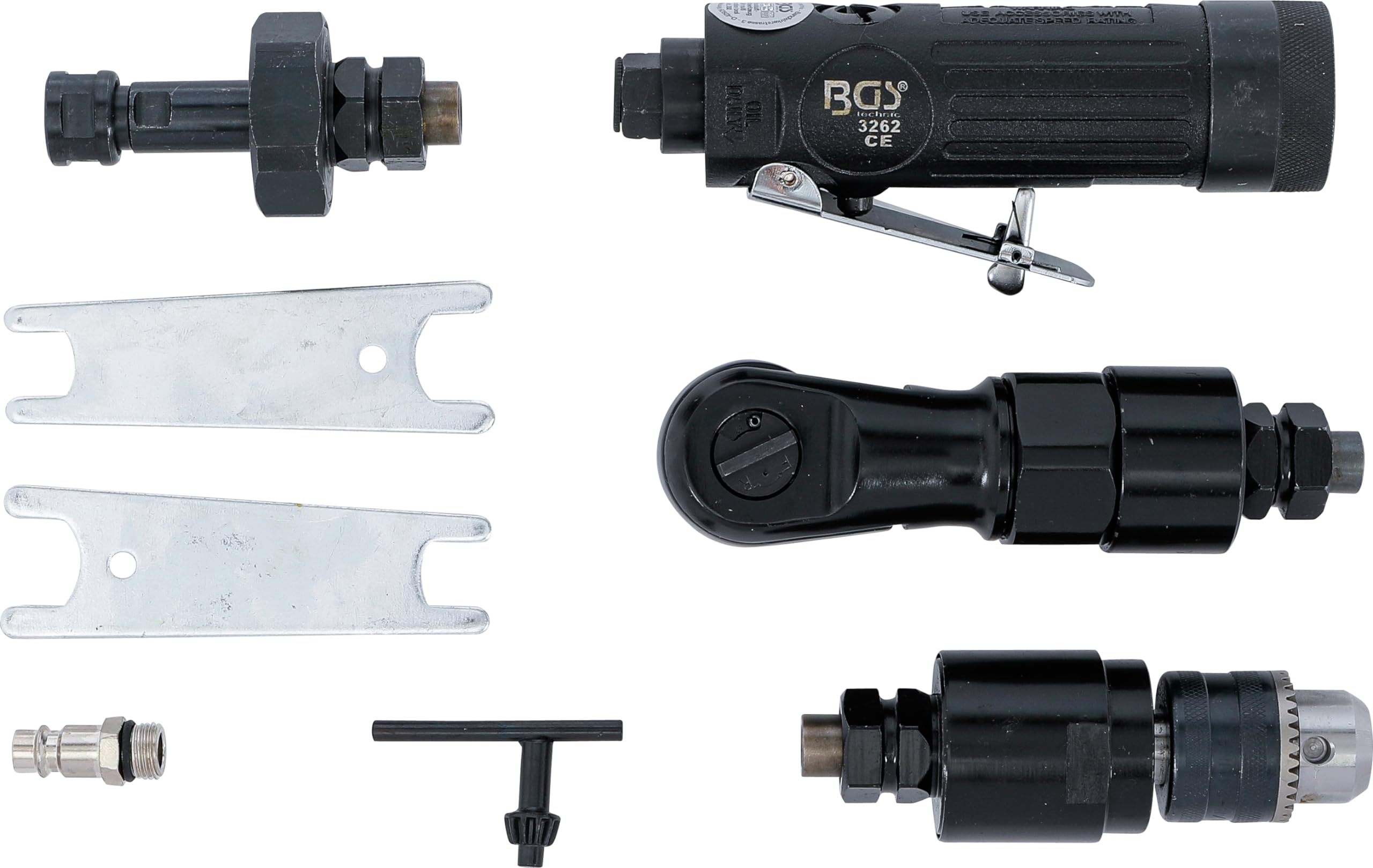 BGS 3262 | Utensile pneumatico multifunzione con 3 teste di lavoro intercambiabili