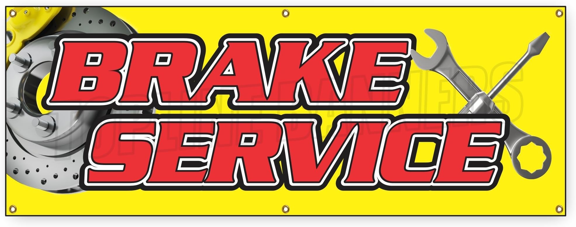 2 ft x 6 ft BRAKE SERVICE BANNER SIGN car auto repair disc disk a/c ac free check