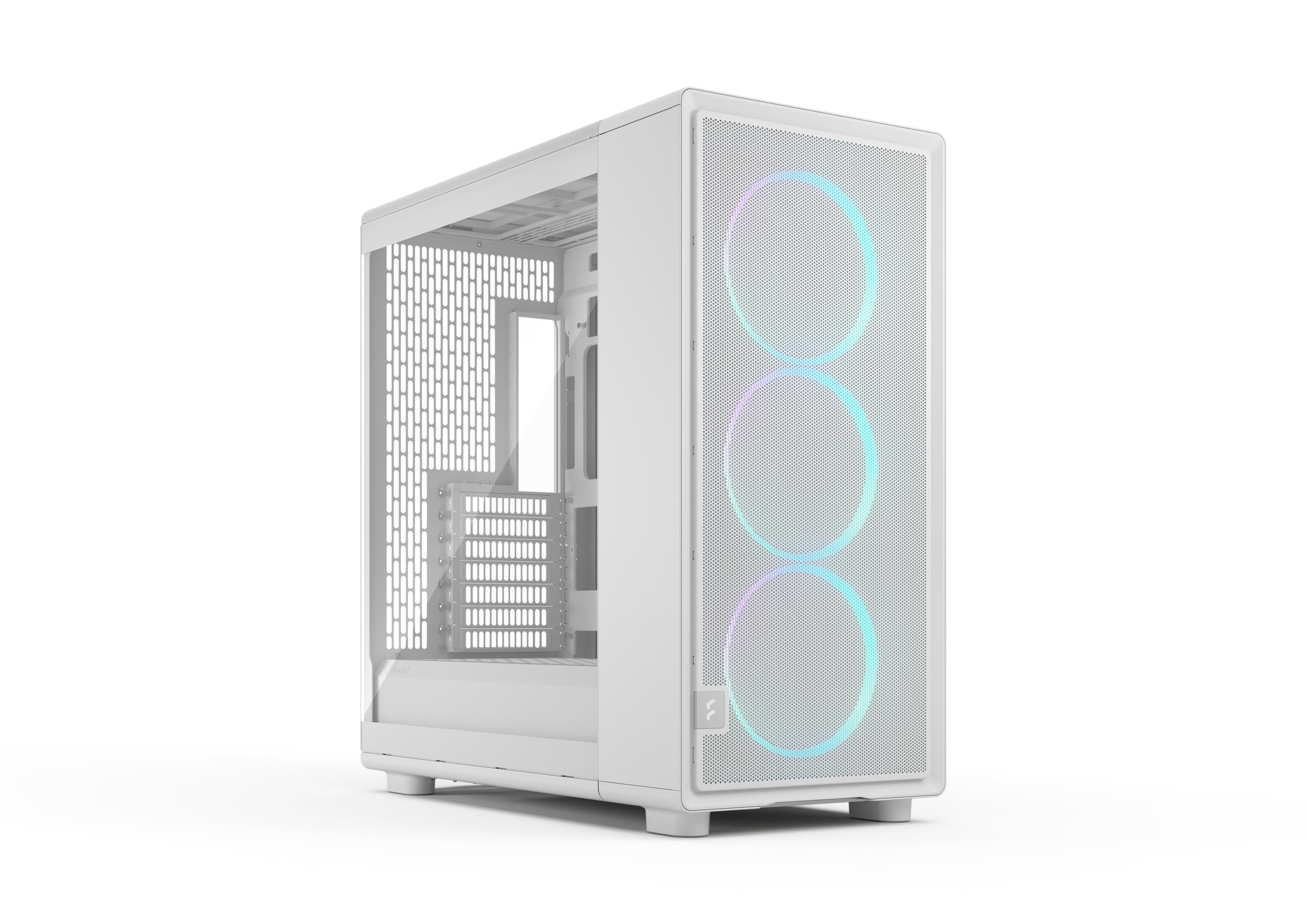 Fractal Design Epoch XL Weiß RGB – Tempered Glass, leichte Tönung – High‑Airflow Gaming-PC‑Gehäuse – Mesh‑Front – DREI Momentum‑14‑RGB‑Lüfter