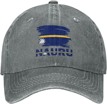 Vintage Nauru Flag Distressed Denim Ball Cap Retro Cool for Every Occasion