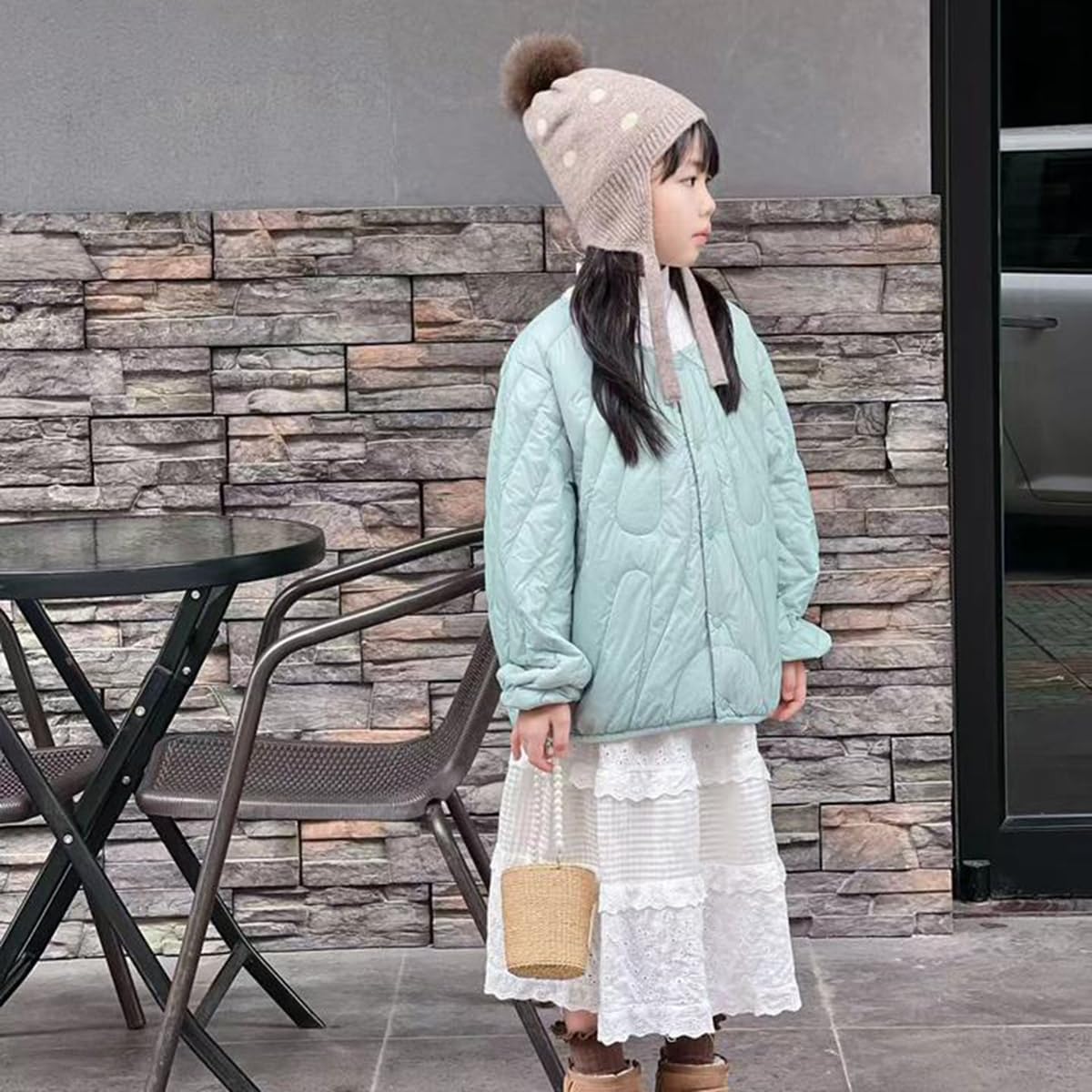 YUONNY Bambini Cappello a Maglia con Paraorecchie e Pompon Staccabile, 100% Cashmere Berretto Invernale Caldo e Morbido per 3-8 Anni Bambini Bambine, Adorabile Orecchie Cappelli per Sci Sport Regalo
