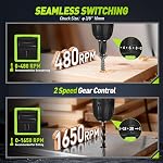 WORKBLESS Cordless Drill, Power Drill Set with 1 Battery and Charger, 40Nm, 20+1 Torque, 2 Speed, Keyless 3/8" Electric Screwdriver with LED Light, 28pcs Drill Bits Set(Green)