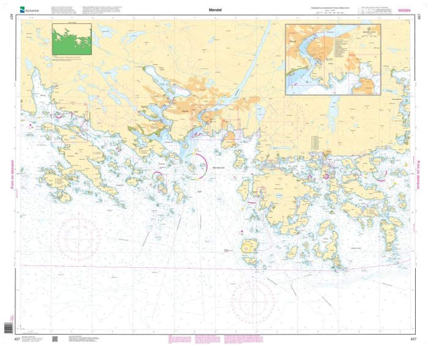 Kartverket Chart 457: Mandal, 40 x 33 inches, Premiere Bond Paper-image-40