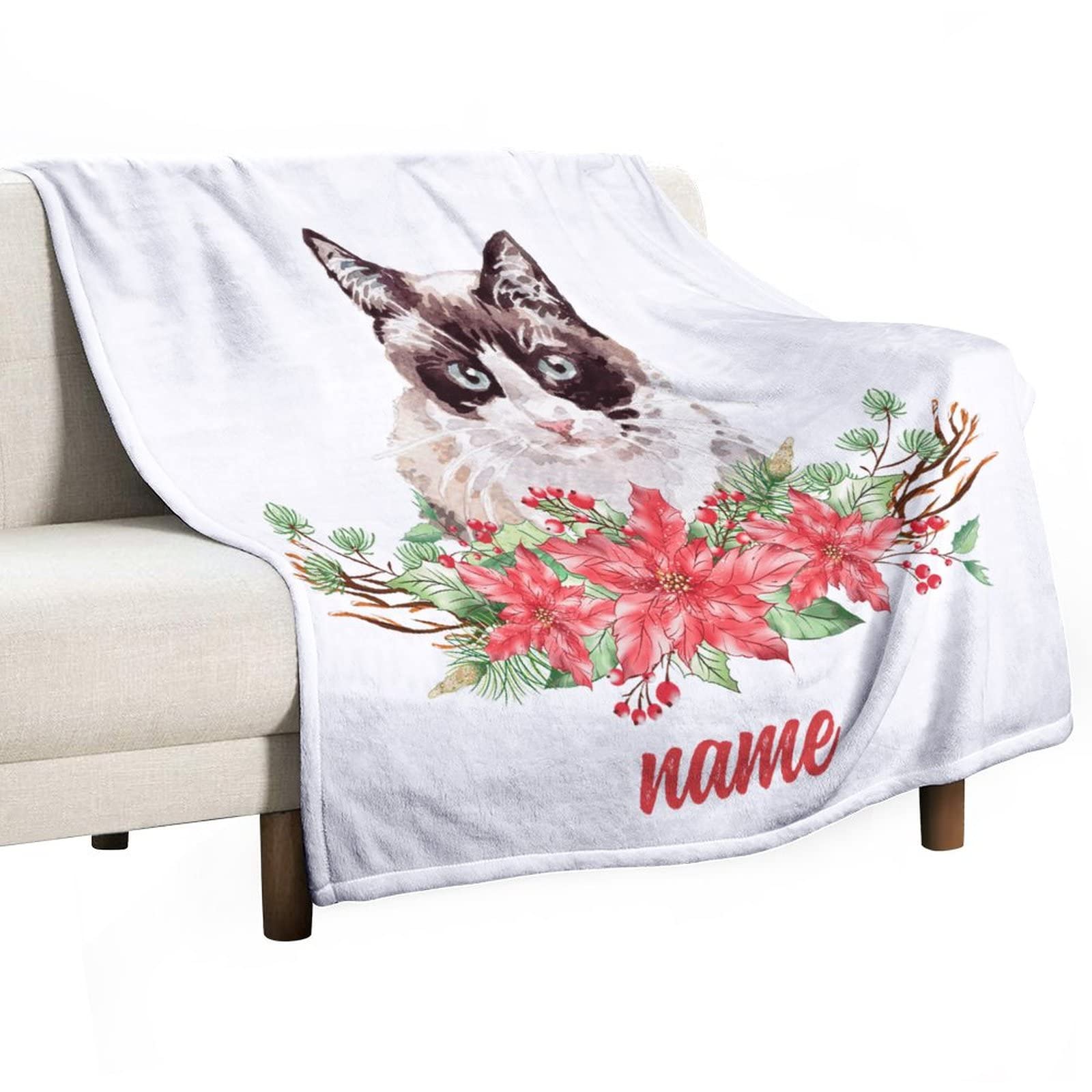 Couverture flanelle polaire chat pour lit contre le froid du canapé