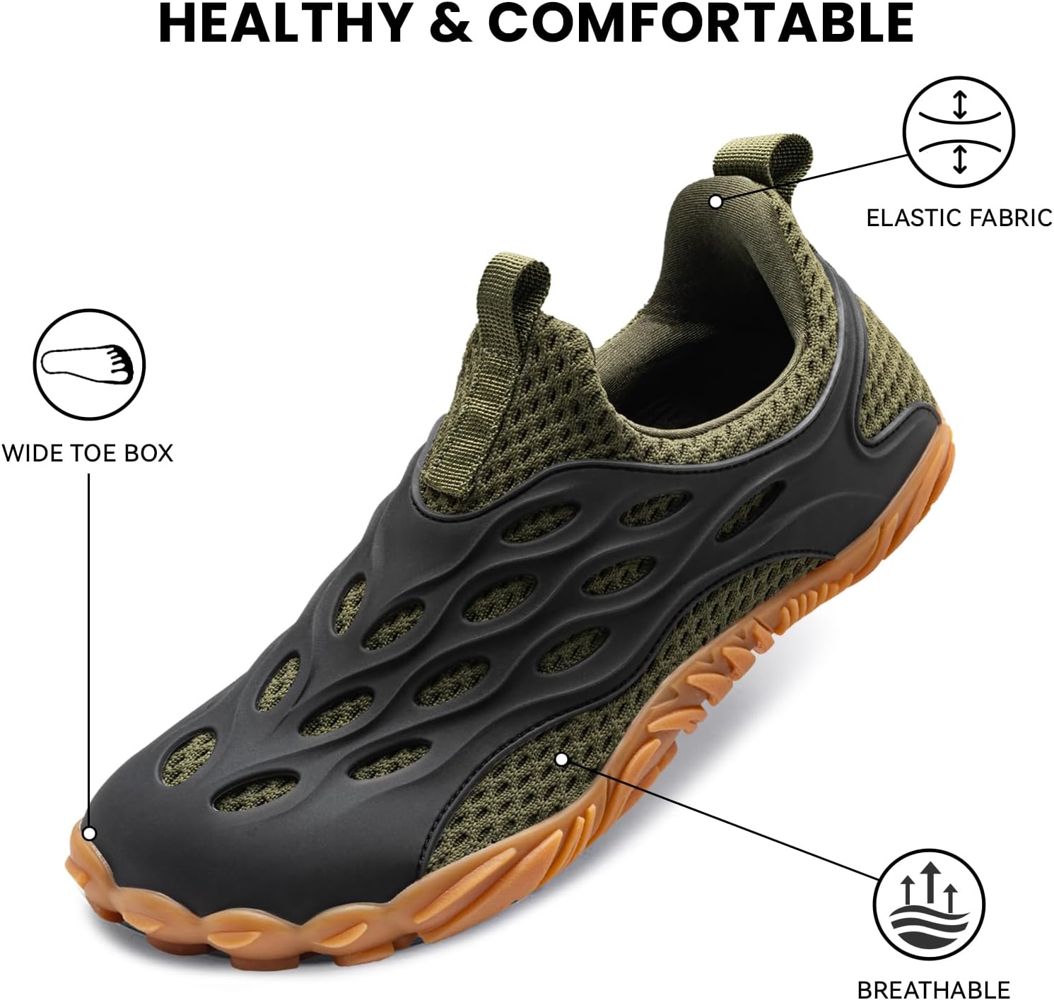 Barefoot Shoes Women Men Fashion Sneakers - Zero Drop Wide Toe Box Shoes Comfortable for Hiking,Walking,Gym,Fitness,Trail Running,Casual Outdoor & Daily Wear - Non-Slip Beach Water Shoe - Image 5