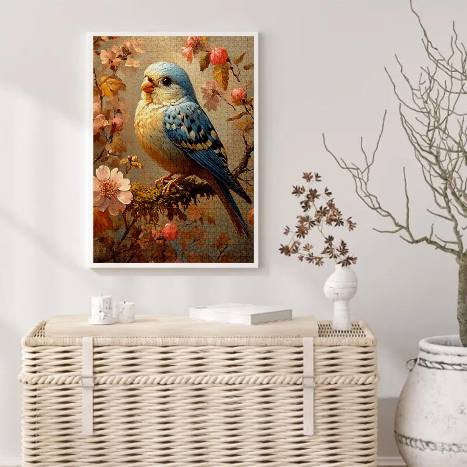 Vogel Puzzle 2000 Teile Erwachsene, Blume Puzzle Design für Erwachsene Anfänger, DIY HD Farbepuzzel Poster Design mit Geschenkbox Verpackung for Zimmer Deko Wohnzimmer, Geschenke für Frauen, Model786