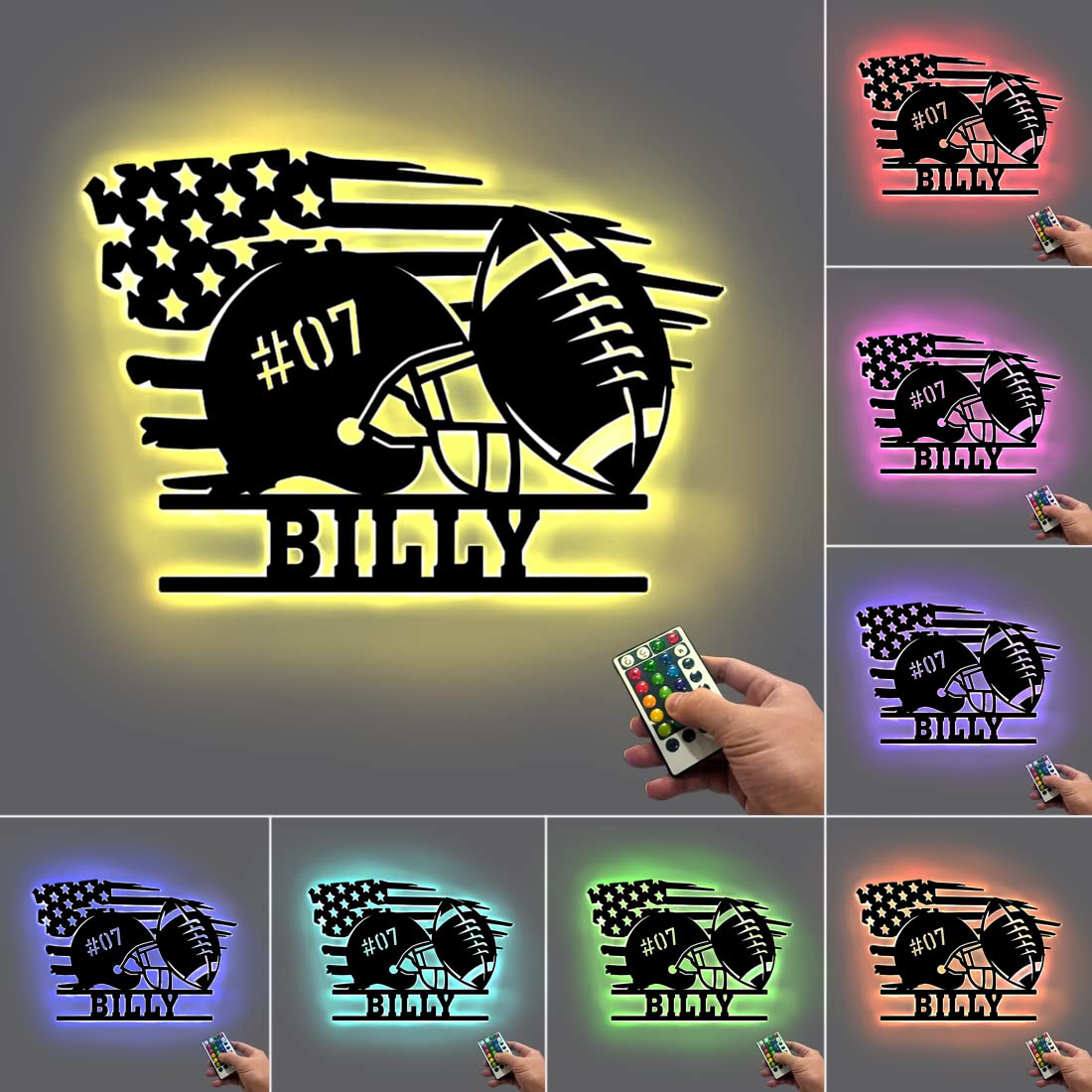 Personalized Football Gifts for Men Custom Name Football with Led Night ...