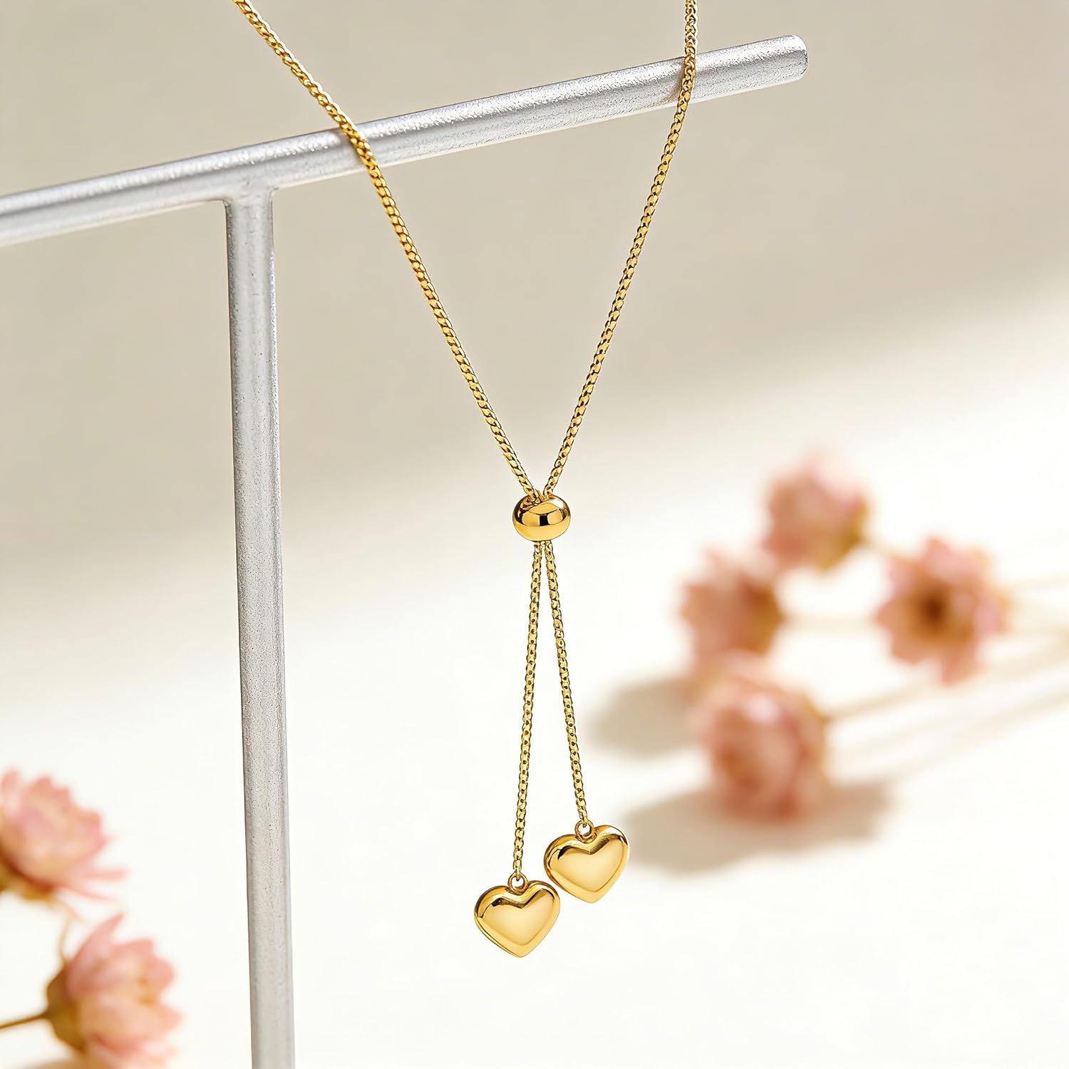 Long Necklaces for Women Gold Heart Y - Shaped Lariat Necklace Jewelry Gifts - Image 7