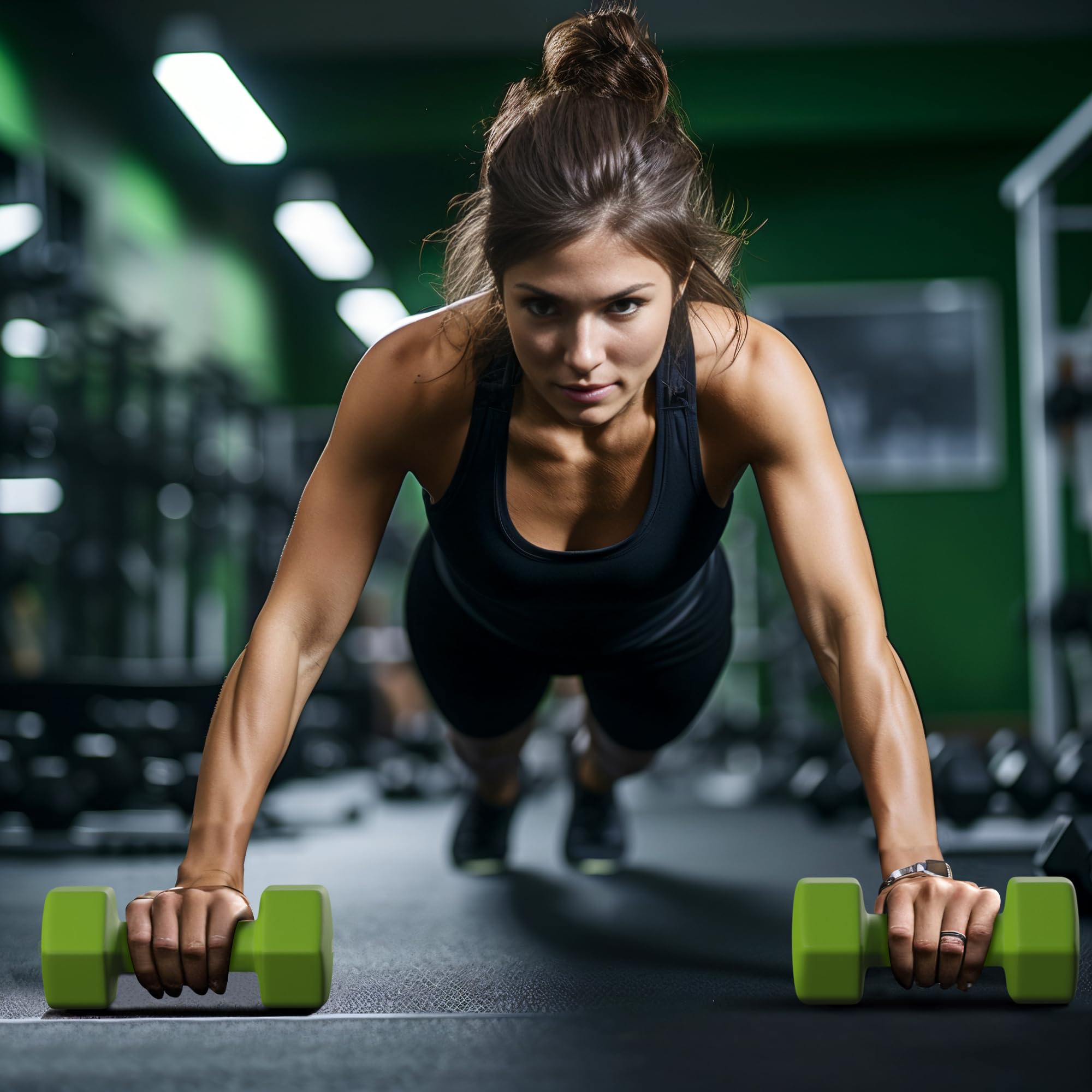 GRETERST Zestaw hantli sześciokątnych z powłoką gumową, do ćwiczeń i fitnessu, do treningu siłowego w domu, na siłownię, do treningu siłowego, zestaw 2 szt