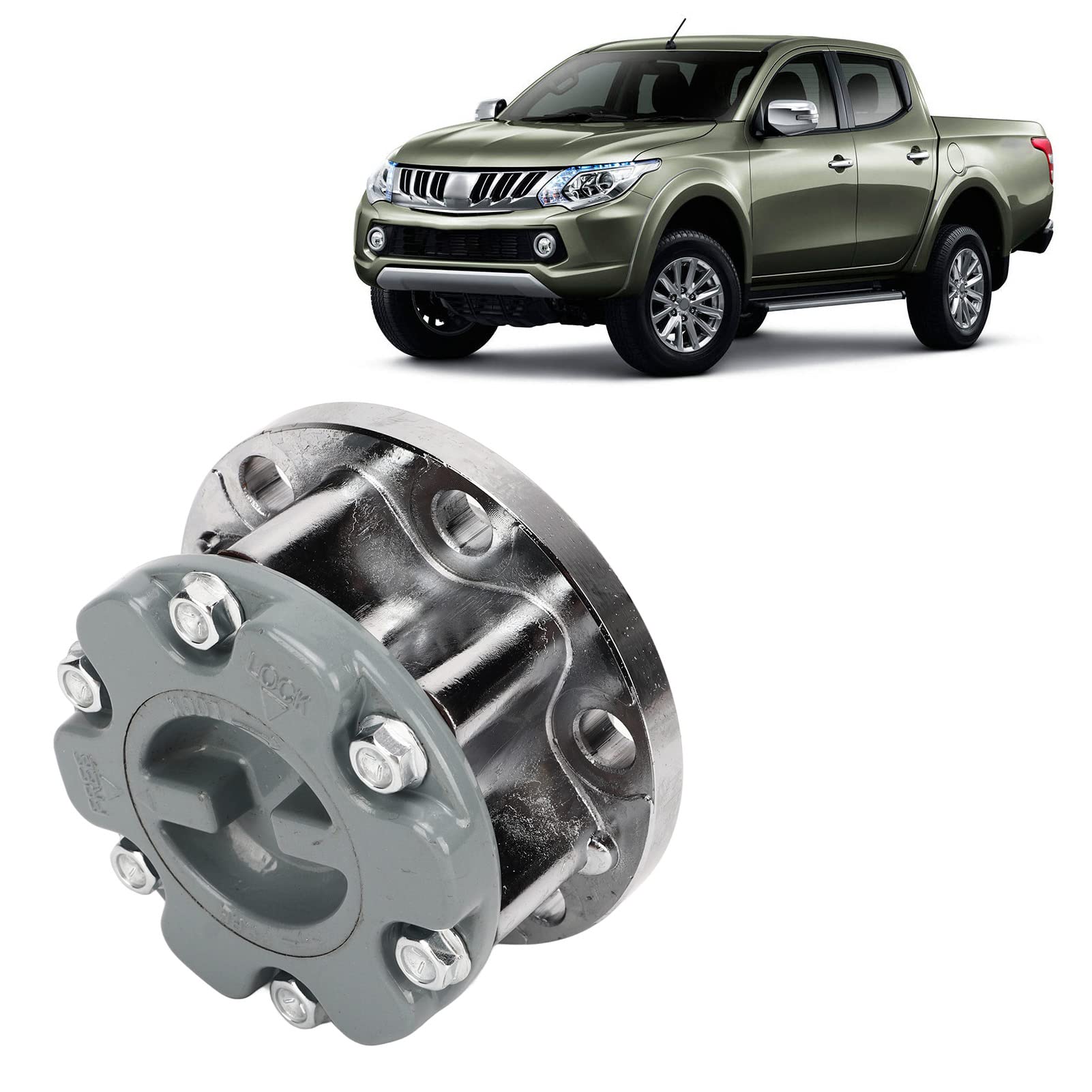 Buje de rueda libre manual mb886389 Kit de buje de bloqueo de aleación de aluminio, Piezas de reparación para sistema de rueda 4x4 Para l200, l300