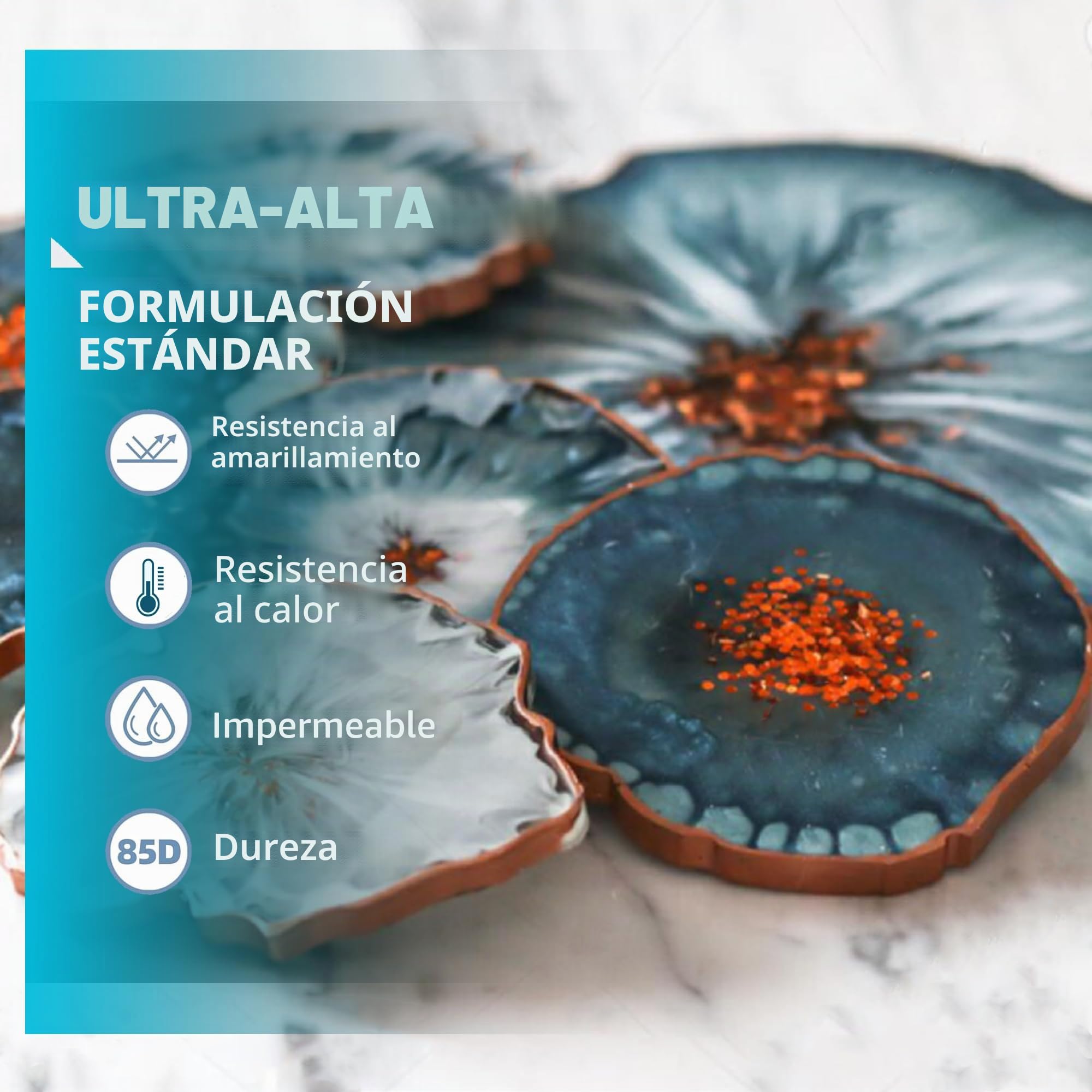 INK LAB Resina Epoxi Cristalina 960ml Ultra Transparente Resina Epoxi con Endurecedor para Fundición y Revestimiento No-Tóxico Kit de Resina Epoxi Relación de 1:1 para Bricolaje Artesanía Madera...