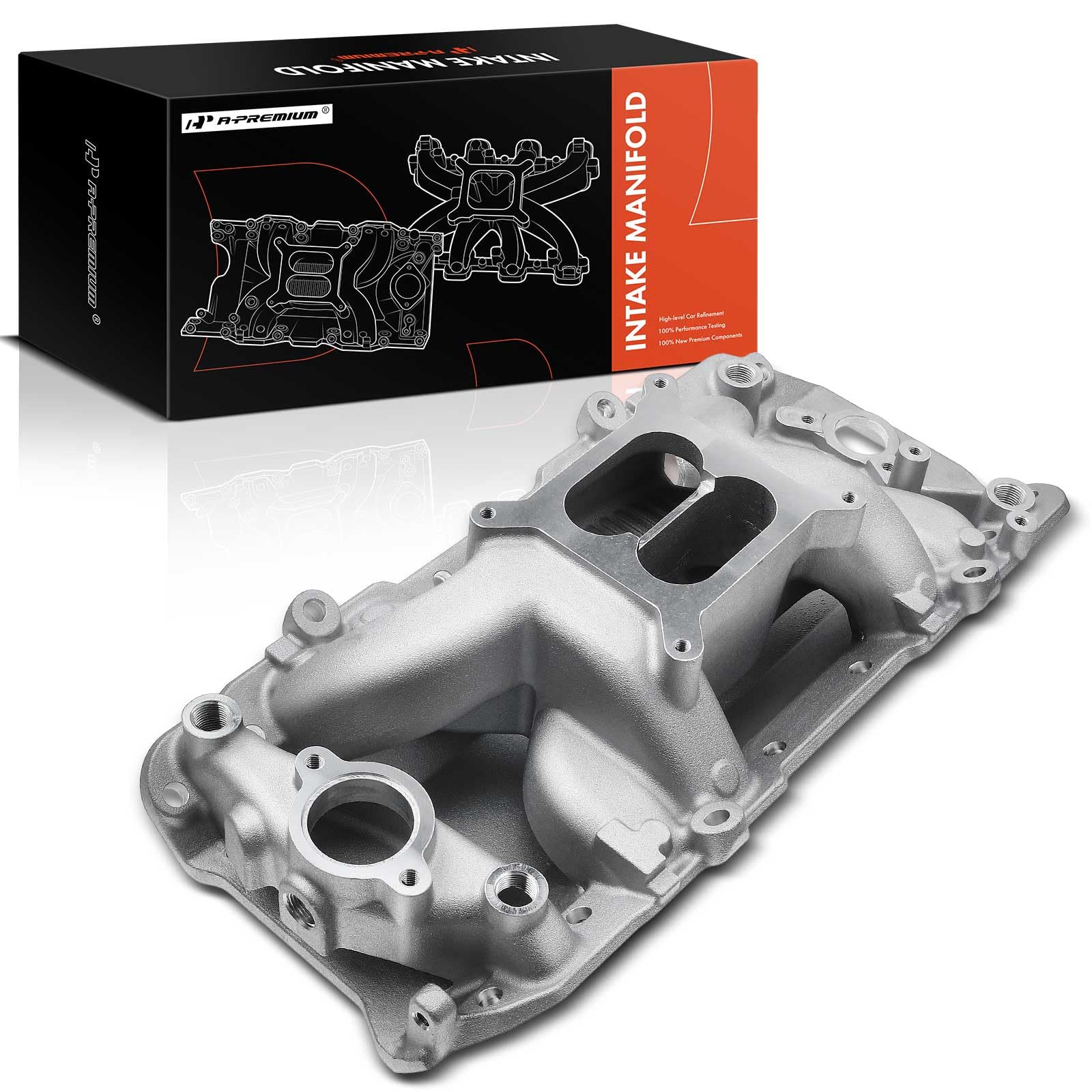 Satin Aluminum Dual Plane Intake Manifold For Big Block Chevy 396, 402, 427, 454 – Direct Fit 1965-2000