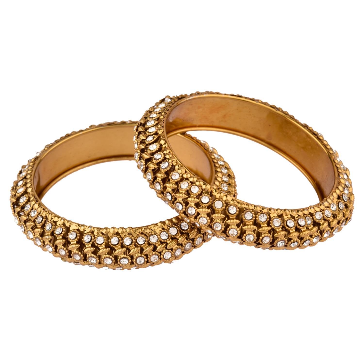Amazon Brand - Anarva Oxidized Crystal Antique Bracelet Bangles for Women (2 Pcs), Size-2.2 (B0CW5VV4QS) Amazon Price History, Amazon Price Tracker
