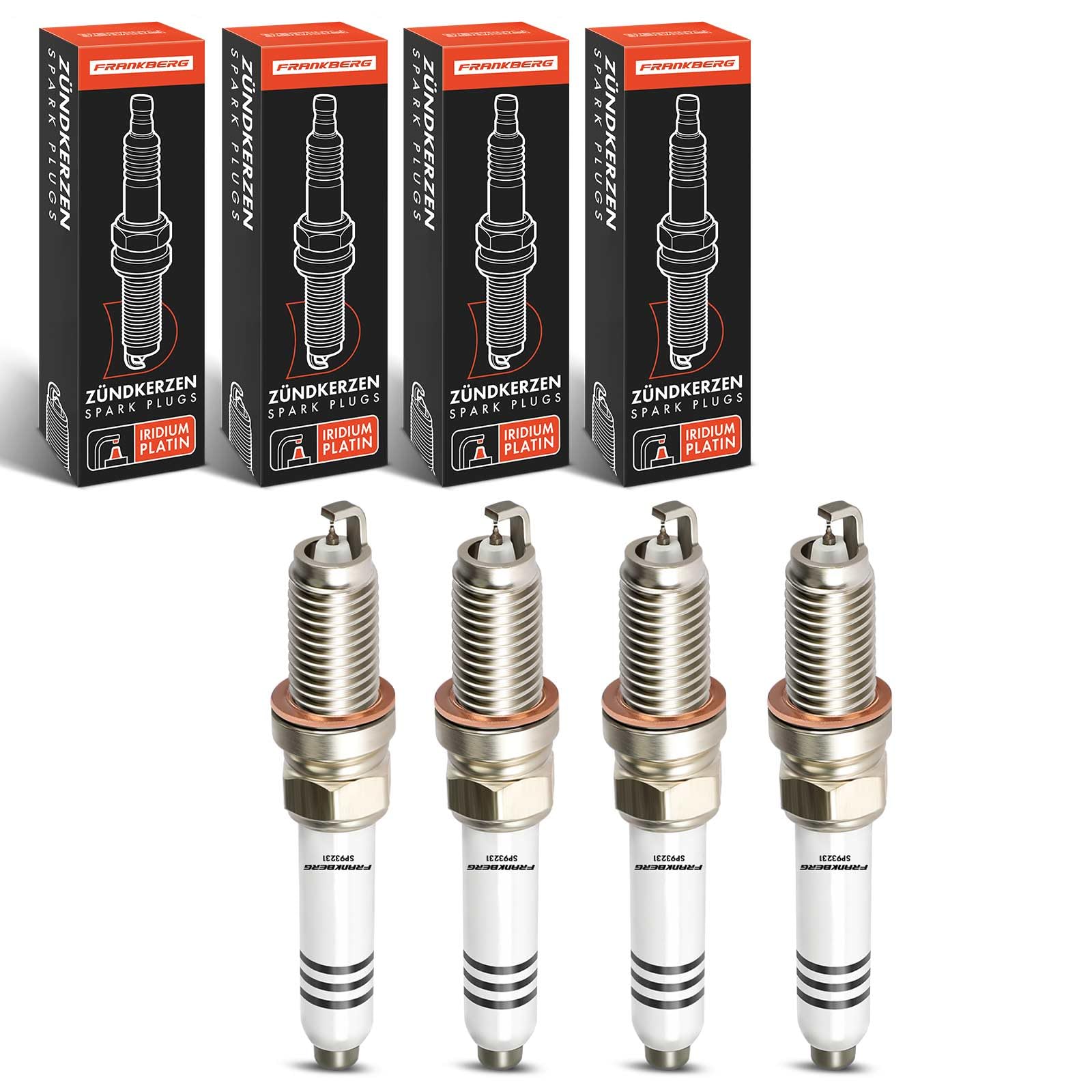 Frankberg 4 candele di accensione 04E 905 612 | Compatibile con: T.o.u.r.a.n 5T1, A1 Sportback 8XA 8XF, Polo 6C1 6R1, O.c.t.a.v.i.a III 5E3 NL3 NR3, A3 8V1 8VK