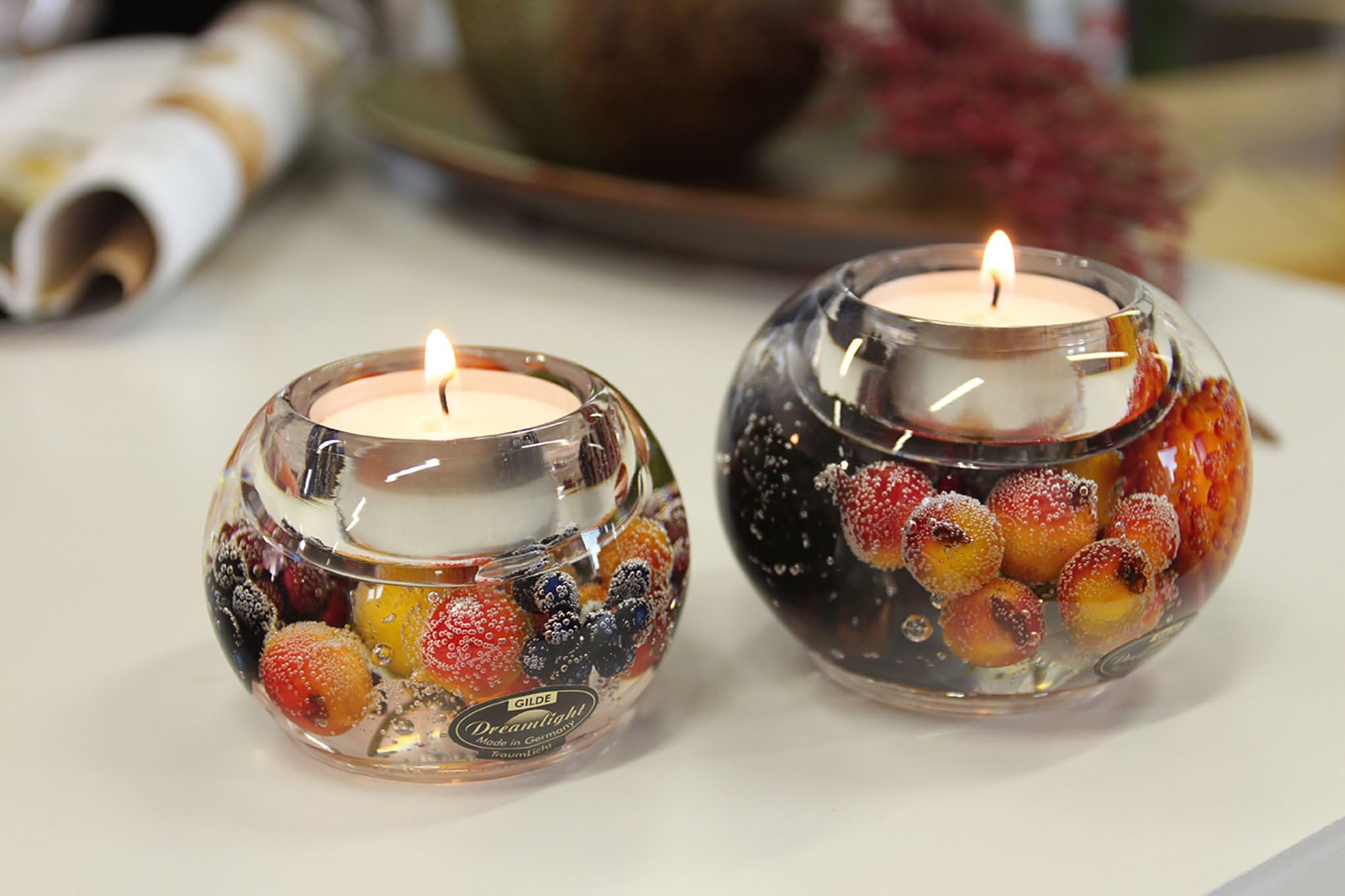 Gilde Dreamlight tealight glass Mercur Very Berry H8cm D9cm