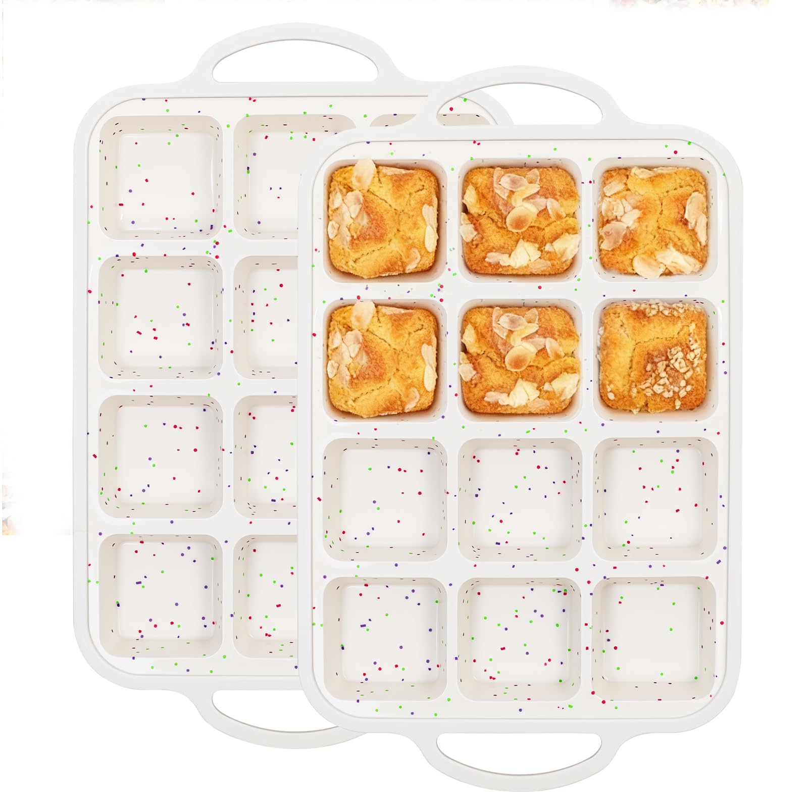 SJ Silicone Brownie Pan with Dividers, 2-Pack