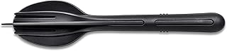 Koziol 4003526 Plastic, Reusable, Knife, Fork, Spoon, Outdoor, Camping, Picnic, Hiking, Vacation, Lunch to go, Cutlery Set of Three, Cosmos Black