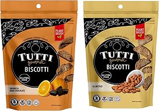 Gluten Free Orange Chocolate & Almond Biscotti, 9.9 oz (283g) Resealable Cookie Bag – Vegan, Halal, Dairy-Free Handcrafted Italian Snacks