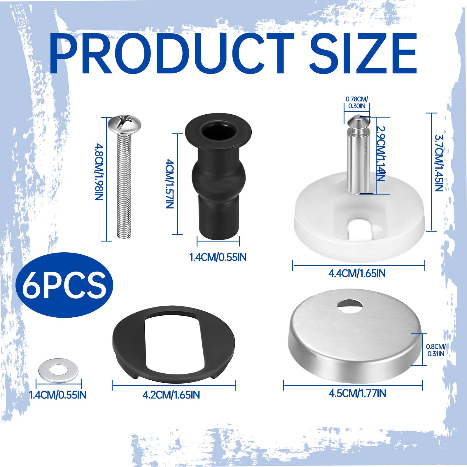 Toilet Seat Fittings and Fixtures,8 Pcs Toilet Seat Brackets Fittings,Universal Toilet Seat Bung Kit for Toilets Wc Blind Hole,Toilet Seat Fixings Kit Replacement,Universal Toilet Seat Fittings - Image 2