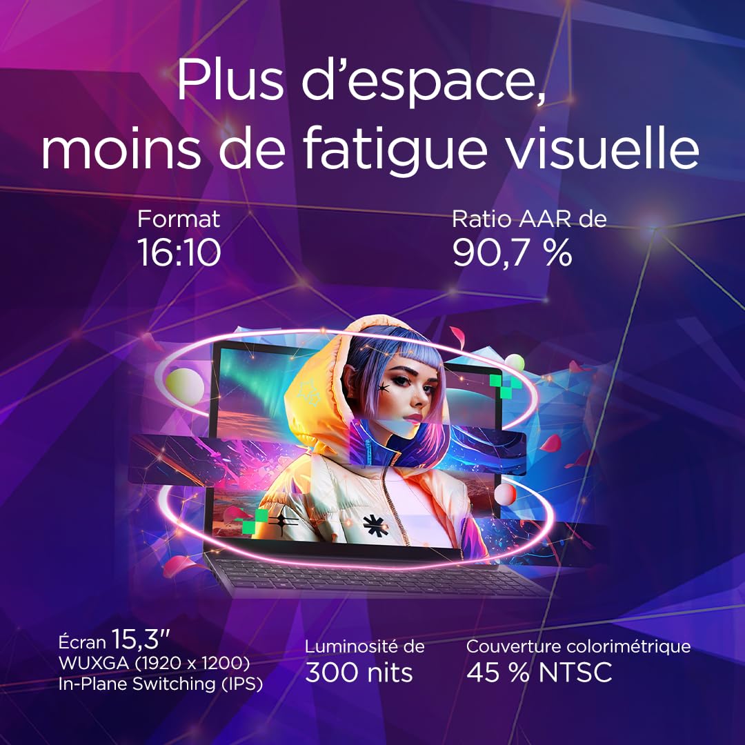 Lenovo IdeaPad Slim 3 15Q8X10 - Ordinateur Portable 15.3'' WUXGA Copilot+ (Snapdragon X X1-26-100, RAM 16Go, SSD 256Go, Windows 11 Home) Clavier AZERTY Français - Gris Luna