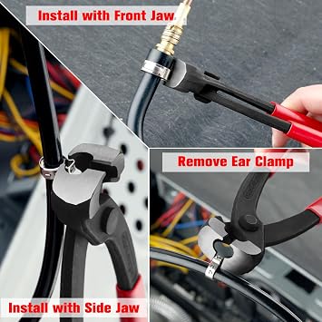 SPEEDWOX 9 Inches Ear Clamp Pliers Front and Side Jaw Pinch Clamp Pliers