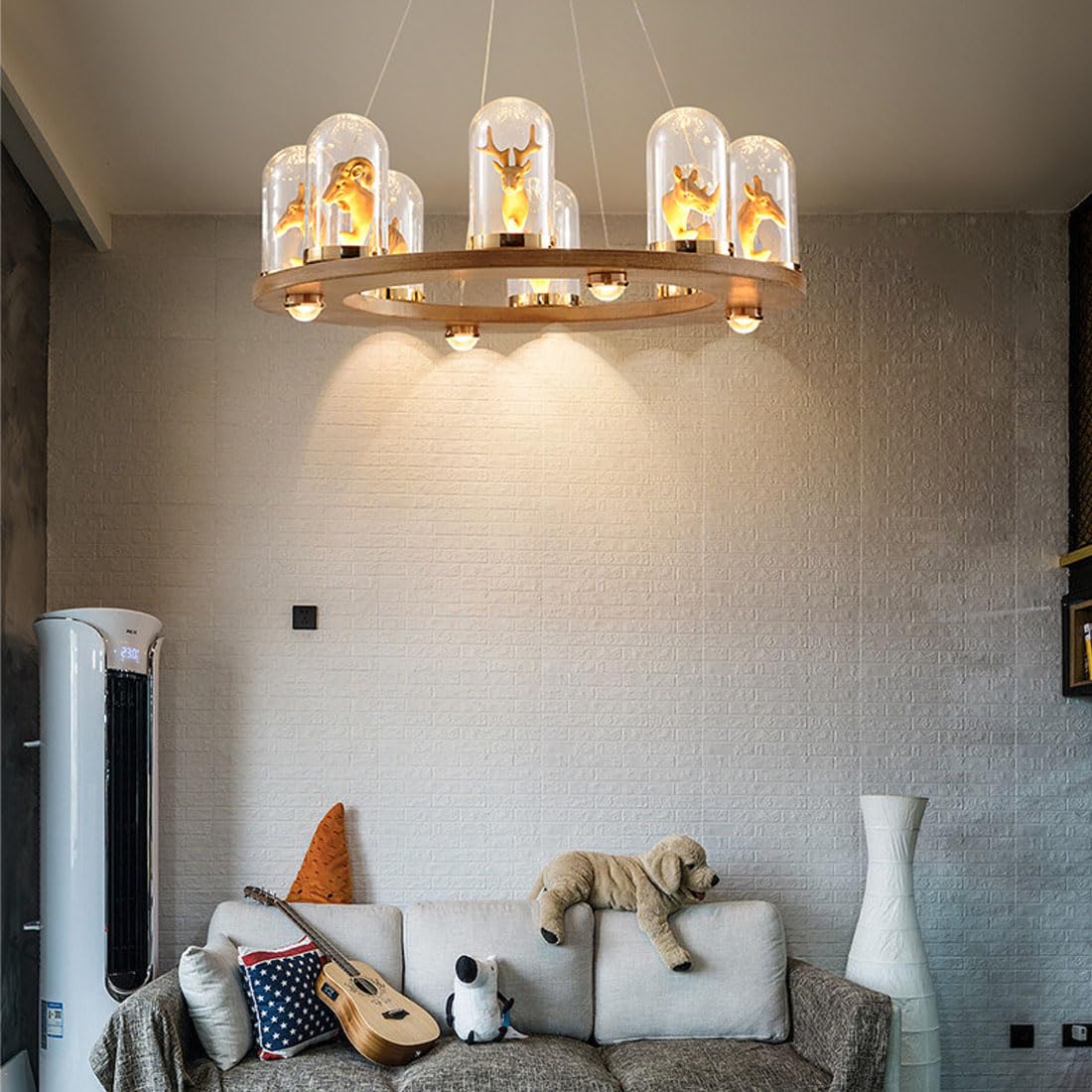 Lampa LED w stylu amerykańskim, kreatywna lampa sufitowa w stylu retro, 3 głowice, długa wstążka, idealna do kawiarni, salonu, restauracji, baru, biura, sypialni, latarni/czarna/3 okrągła