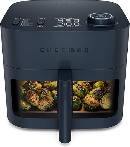 Crispinator Air Fryer 7-in-1 with 8 Qt Capacity, 450°F Max Temp & TurboFry Pro Technology for Fast, Even Results, Bake, Broil, Dehydrate, Viewing Window, Nonstick Ceramic-Coated Basket