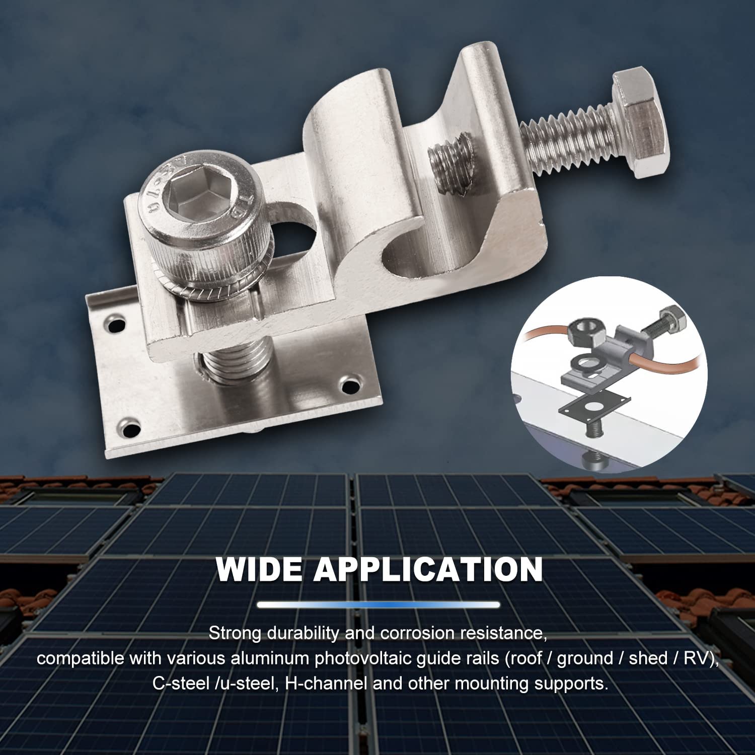 Snapklik.com : EVARSOL 8Sets Solar Panel Photovoltaic Bolt-On Coupling ...