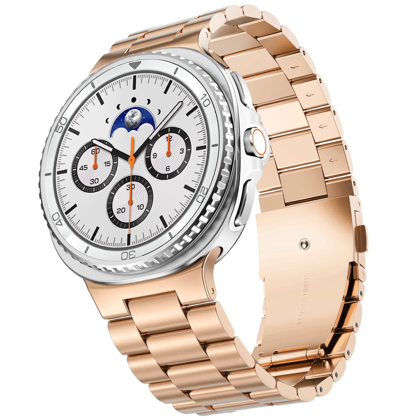 WINGLE for Galaxy Watch 8/8 Classic Band Samsung Galaxy Watch Ultra Bands 2025/2024 47mm 46mm 44mm 40mm Men Rugged Metal Stainless Steel 24mm Wide