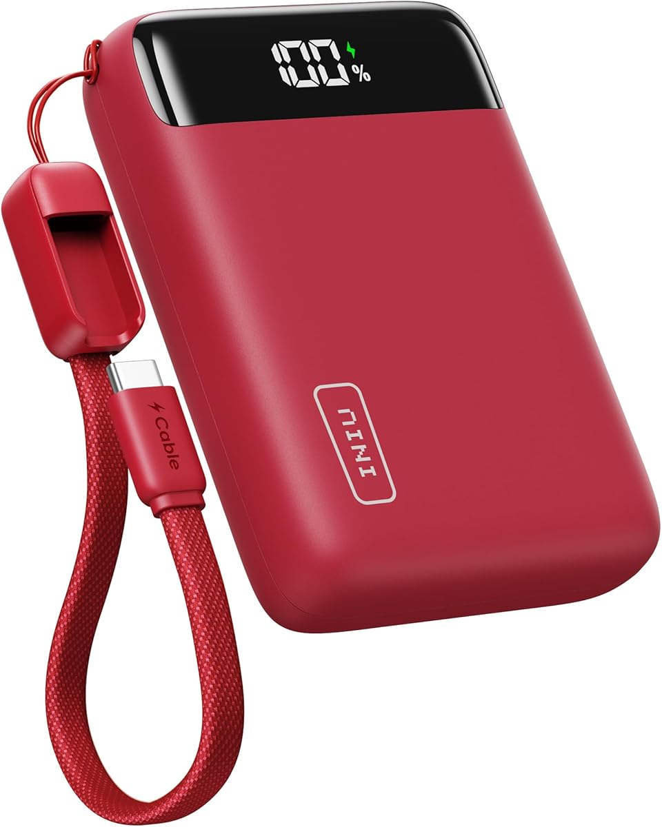 INIU Portable Charger, 22.5W 20000mAh Fast Charging Small Power Bank, Flight Cruise Ship Travel Essentials Mini Phone Charger Compatible with iPhone Samsung for College Students Teen Boys Girls, Red